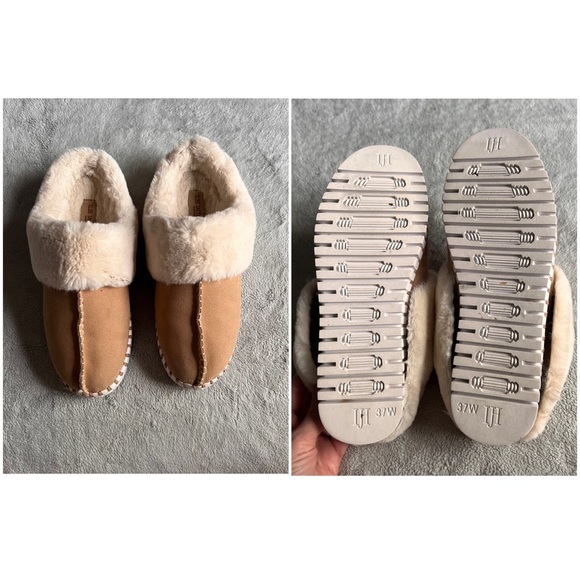 Ilse Jacobsen Tulip Faux Fur Lined Slip-On Open Mule Slippers Latte Sz 37 - Picture 3 of 15